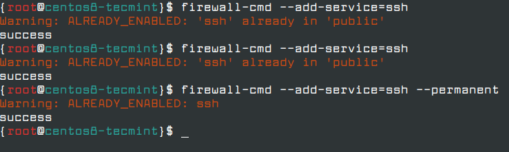 Enable SSH Service in Firewalld