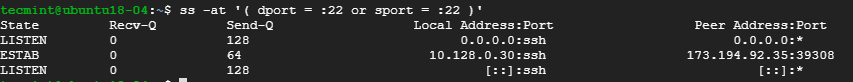 Filtruj połączenia według numeru portu