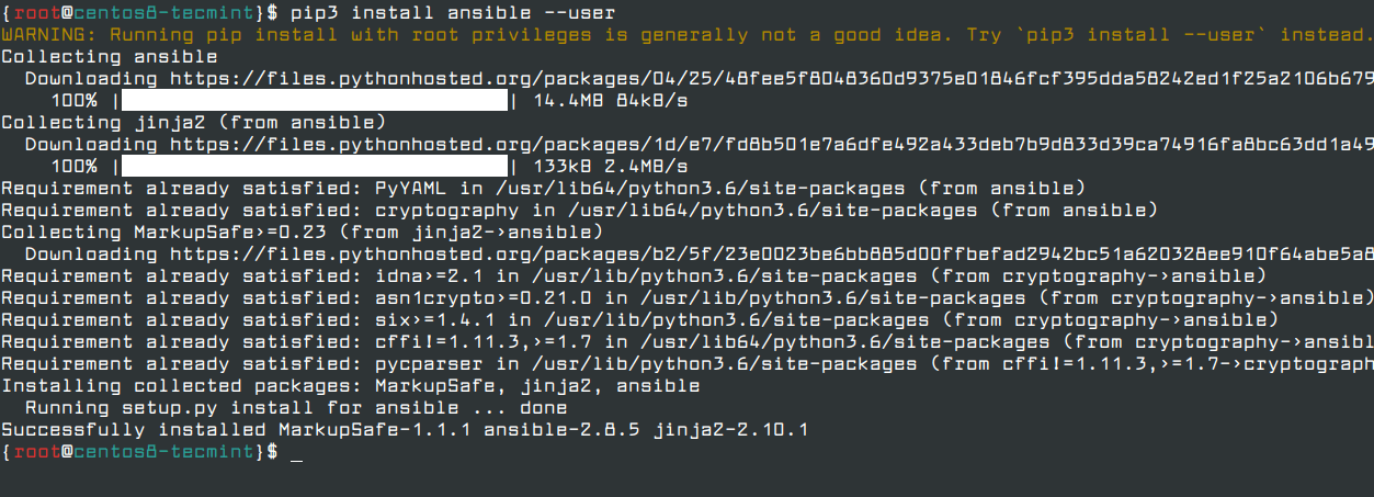 Install Ansible in CentOS and RHEL 8