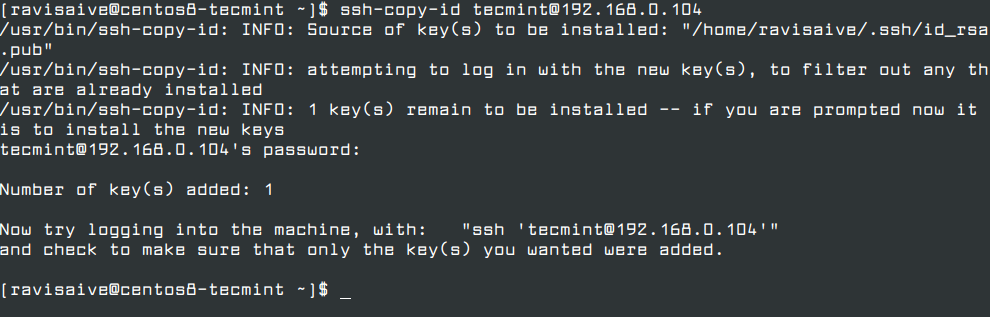 Install SSH Key on Remote Linux Server