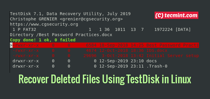 Recover Deleted Files Using TestDisk in Linux
