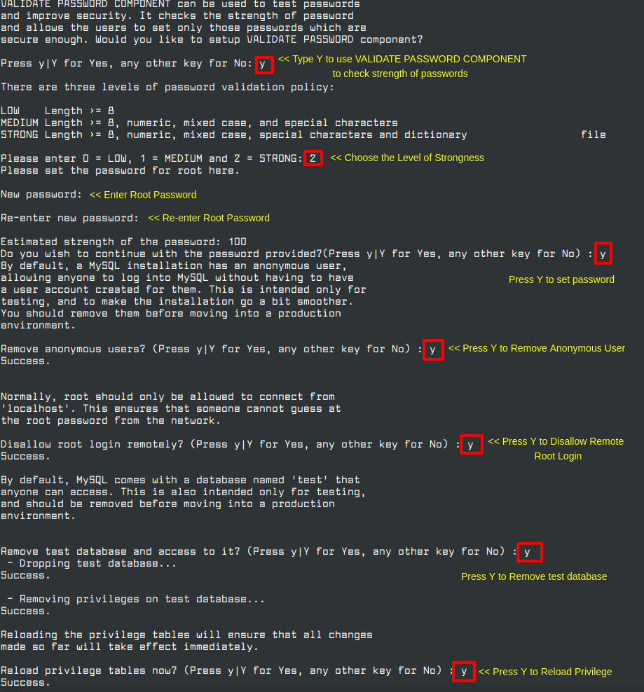 Secure MySQL Installation in RHEL 8