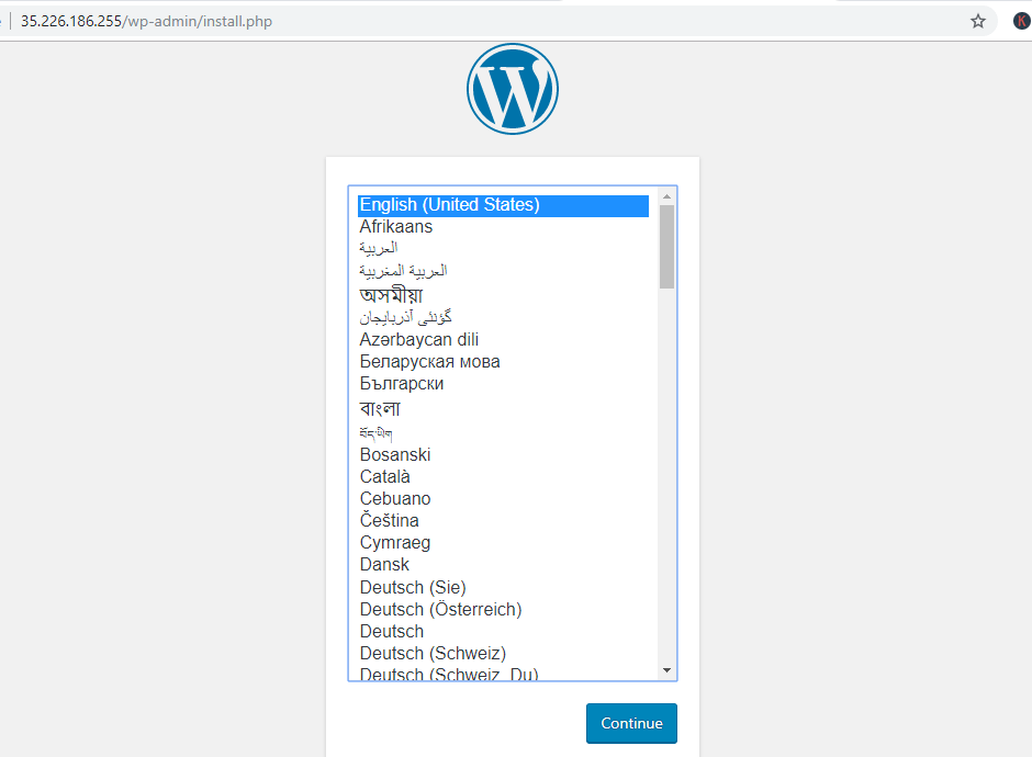  Seleccione WordPress Idioma 