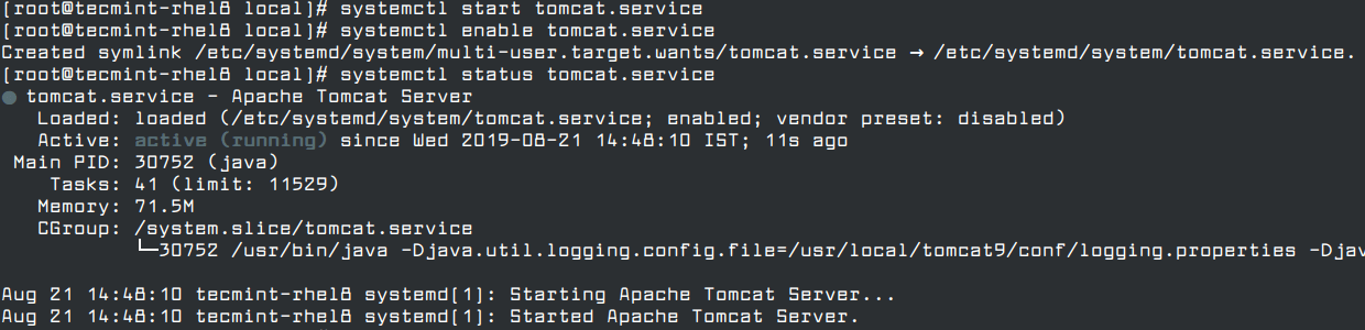 Führen Sie Apache Tomcat unter Systemd aus