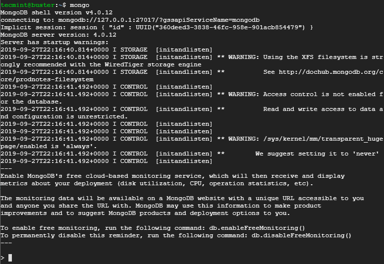 Access MongoDB Shell