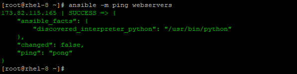 Ansible Ping Group of Hosts