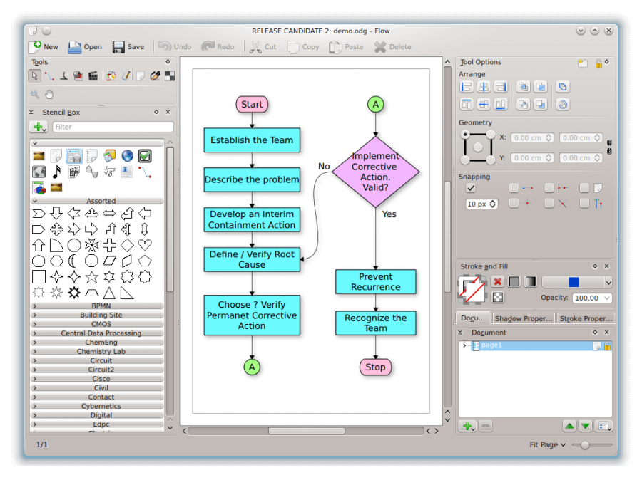 Calligra Flow - diagramming software