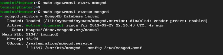 Check MongoDB Status