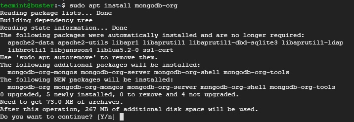  Instalar el servidor Mongodb en Debian 
