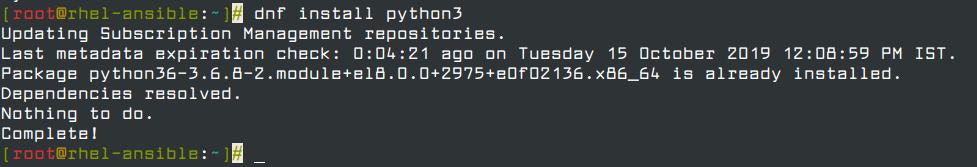 Install Python3 in RHEL 8