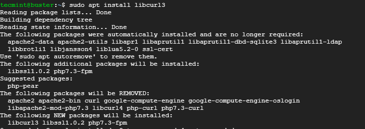 Installieren Sie libcurl3 auf Debian