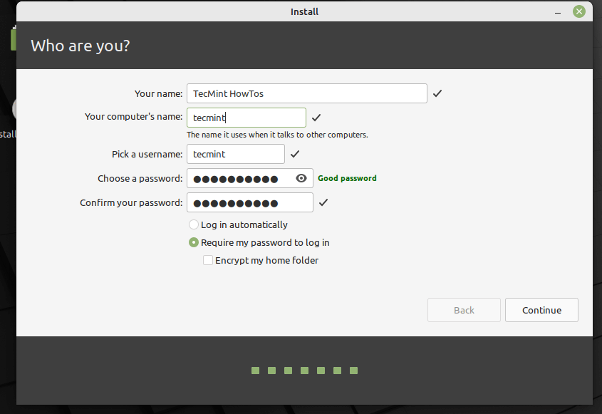 Create Linux Mint User