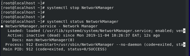 Disable Network Manager Service