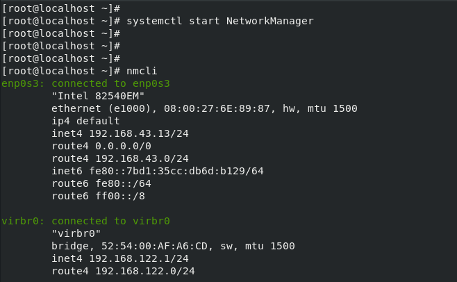 Enable NetworkManager Service