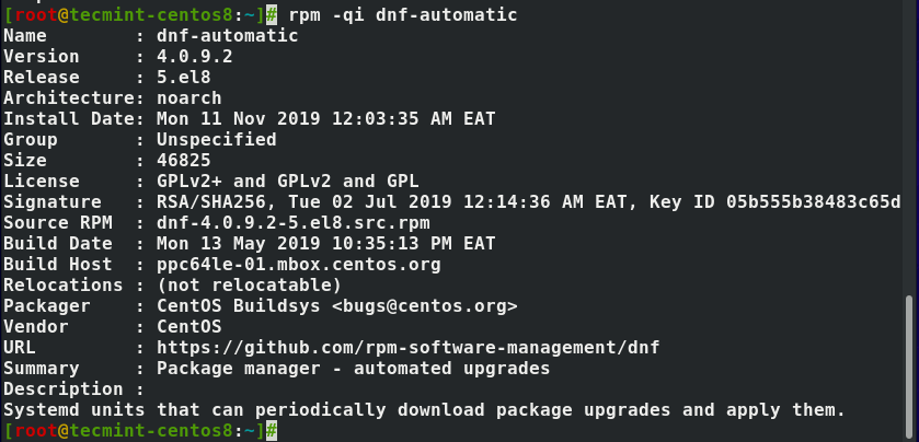 Get Info About dnf-automatic