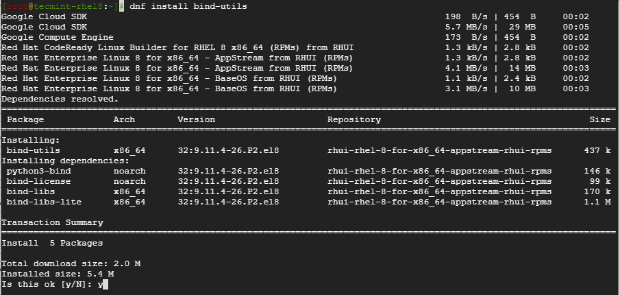 Installieren Sie Bind-Utils in CentOS