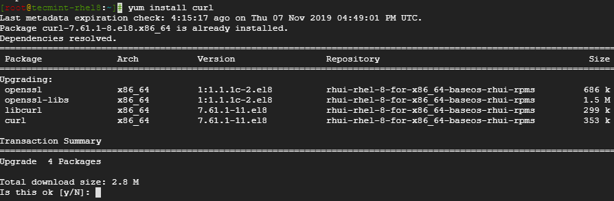 Install Curl in CentOS