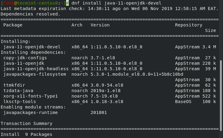 Install Java on CentOS 8