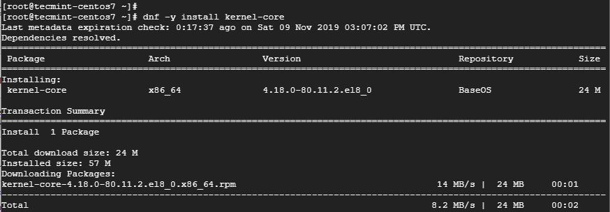 Install Kernel in CentOS 8