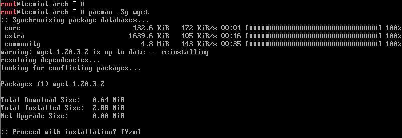 Install Wget in Arch Linux