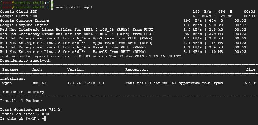 Installieren Sie Wget in CentOS, RHEL und Fedora