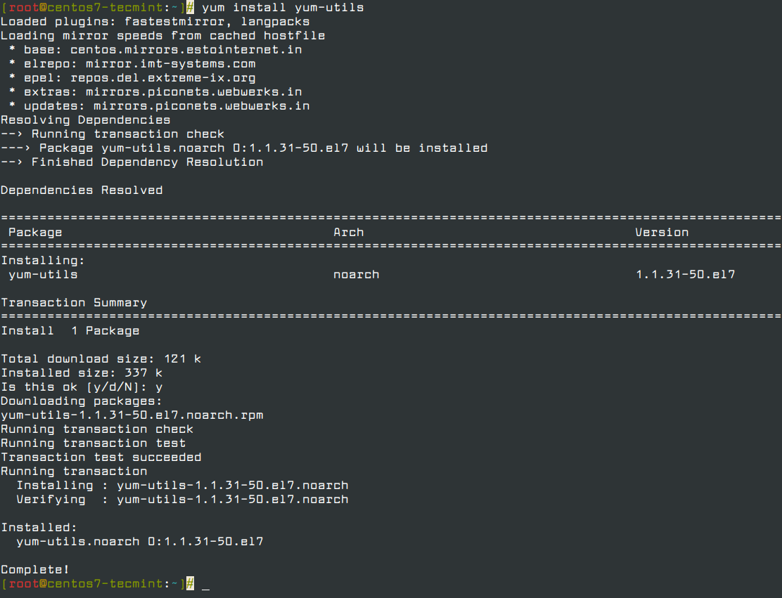 Install yum-utils in CentOS 7