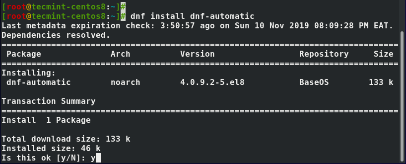 Install dnf-automatic in CentOS 8