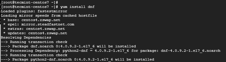 Install dnf in CentOS 7
