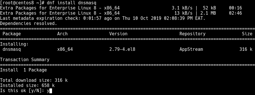 Install dnsmasq in CentOS