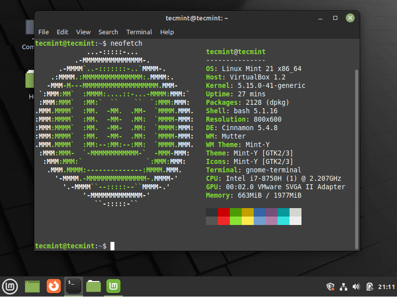 Linux Mint 21 Desktop