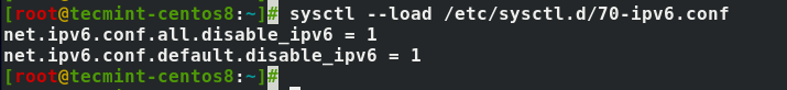 Temporarily Disable IPv6 in CentOS 8