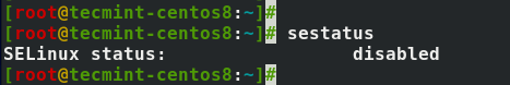 Verify SELinux Status in CentOS 8