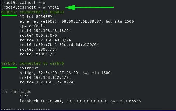 nmcli - List Active Network Connections