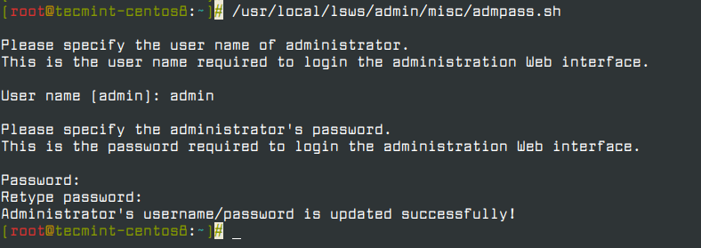 Change OpenLiteSpeed Admin Password