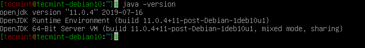 Überprüfen Sie die Java-Version in Debian 10
