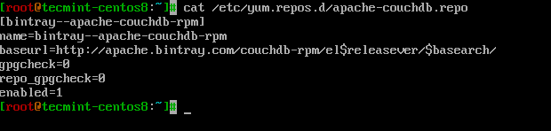  Habilite CouchDB Repo en CentOS 8 