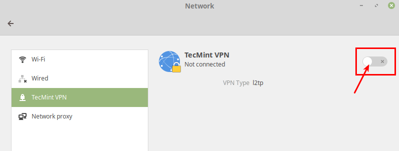 Enabled VPN Connection