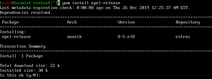 Installieren Sie EPEL Repo unter CentOS 8