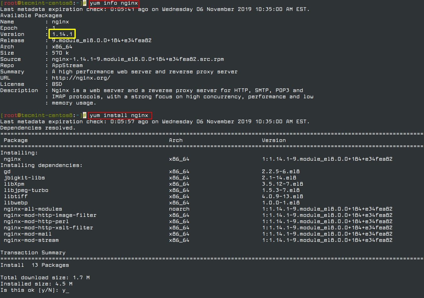 Install Nginx Server on CentOS 8