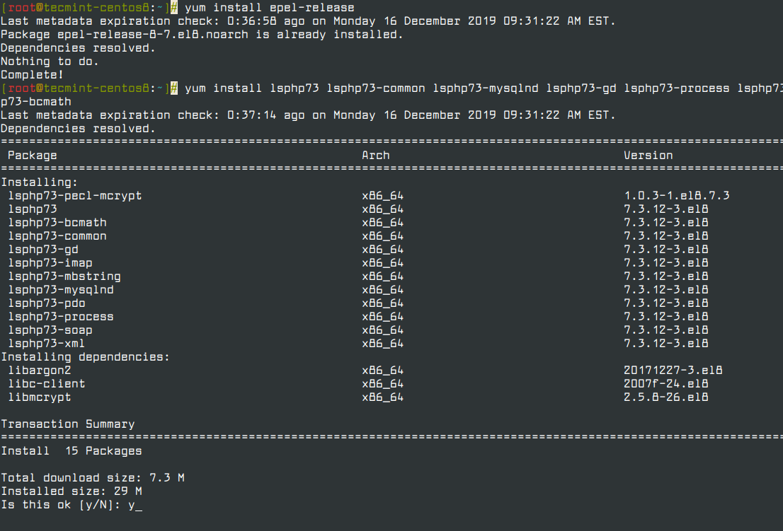 Install PHP in CentOS 8