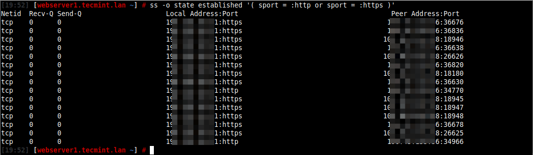 List Clients Connected to HTTP and HTTPS Ports
