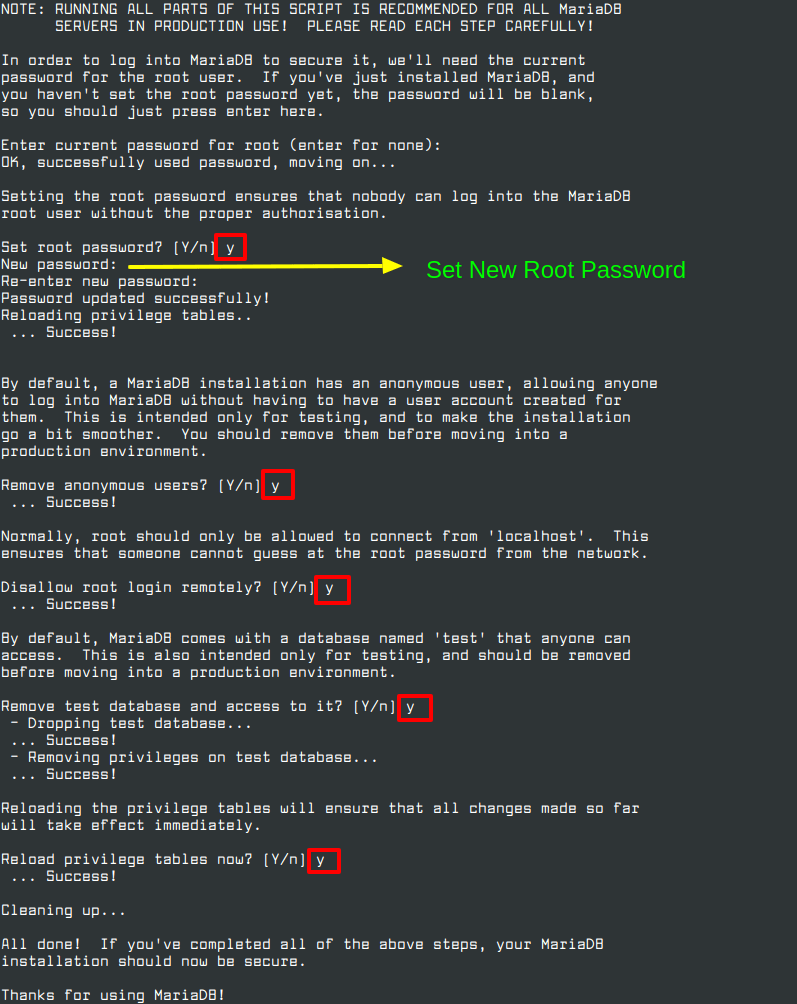 Secure MariaDB in CentOS 8