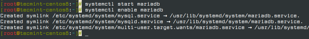 Start and Enable MariaDB Service