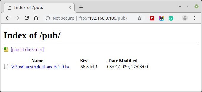 Check FTP from Browser