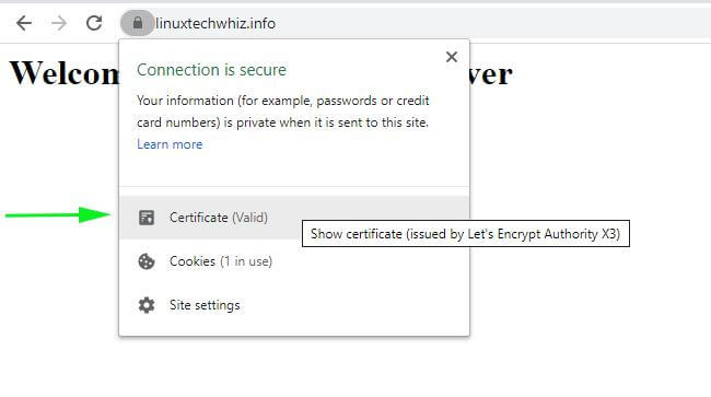 Aktivieren Sie das Kontrollkästchen SSL-Zertifikat verschlüsseln