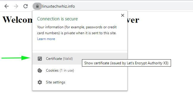 Compruebe el certificado SSL Let's Encrypt