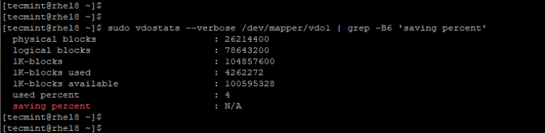 How to Create a VDO Volume On a Storage Device on RHEL 8
