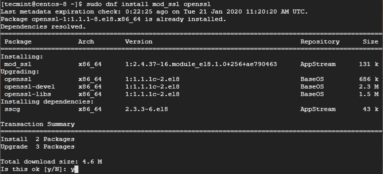 Install Mod_SSL on CentOS 8