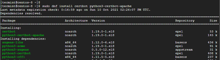 Instalar Certbot en CentOS