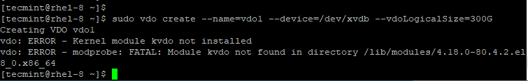 Module Kvdo Not Found Error